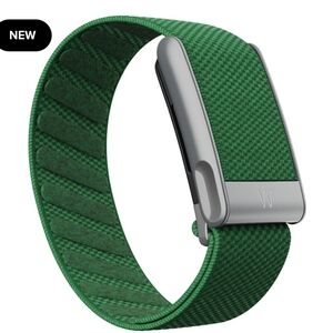 Whoop 5.0/MG Superknit Band  Green - Silver Clasp/Link - Whoop Logo